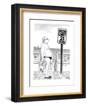 Speedo Limit: 21 Years - New Yorker Cartoon-Marisa Acocella Marchetto-Framed Premium Giclee Print