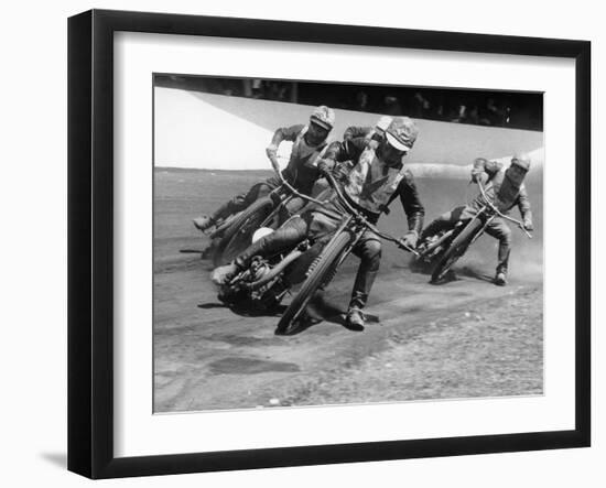 Speedway Race at Exeter, Devon, C1952-C1953-null-Framed Photographic Print