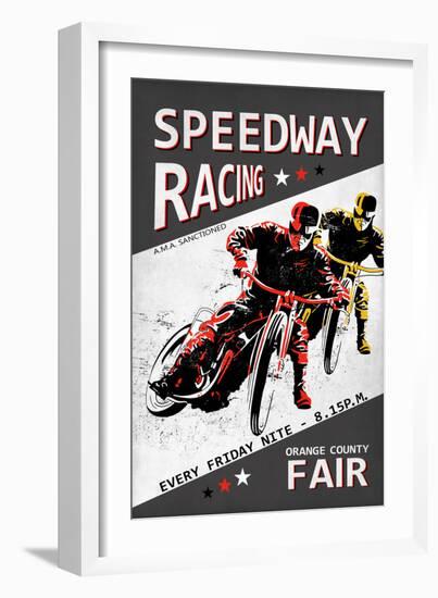 Speedway Racing OC Fair-Mark Rogan-Framed Art Print
