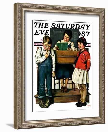 "Spelling Bee," Saturday Evening Post Cover, September 10, 1927-Lawrence Toney-Framed Giclee Print