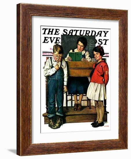 "Spelling Bee," Saturday Evening Post Cover, September 10, 1927-Lawrence Toney-Framed Giclee Print