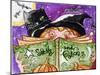 Spells and Potions Halloween Witch & Black Cat Bat-sylvia pimental-Mounted Art Print