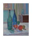 Blue and Green Bottles and Oranges-Spencer Frederick Gore-Premium Giclee Print