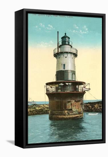 Sperry Lighthouse, New Haven-null-Framed Stretched Canvas