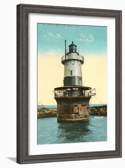 Sperry Lighthouse, New Haven-null-Framed Art Print