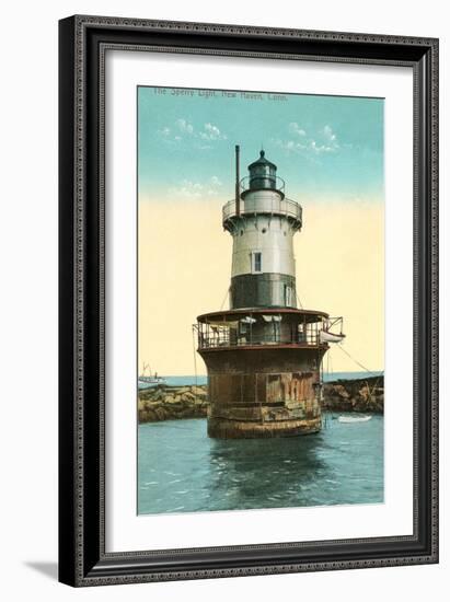 Sperry Lighthouse, New Haven-null-Framed Art Print