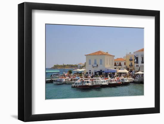 Spetses (Spetse) Town Harbour, Spetses, Saronic Islands, Attica, Peloponnese, Greece, Europe-Nick Upton-Framed Photographic Print