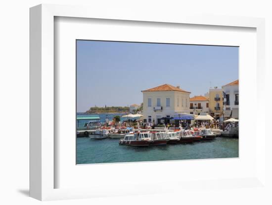 Spetses (Spetse) Town Harbour, Spetses, Saronic Islands, Attica, Peloponnese, Greece, Europe-Nick Upton-Framed Photographic Print