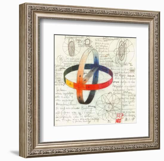 Sphere of Colorful Bands, c.1919-20-Johannes Itten-Framed Art Print