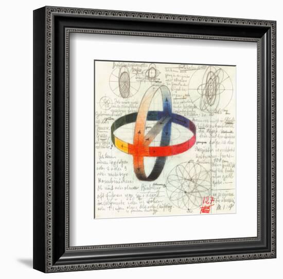 Sphere of Colorful Bands, c.1919-20-Johannes Itten-Framed Art Print