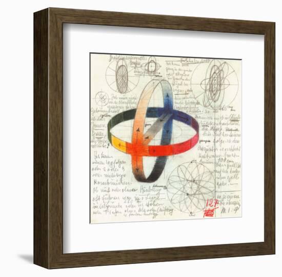 Sphere of Colorful Bands, c.1919-20-Johannes Itten-Framed Art Print