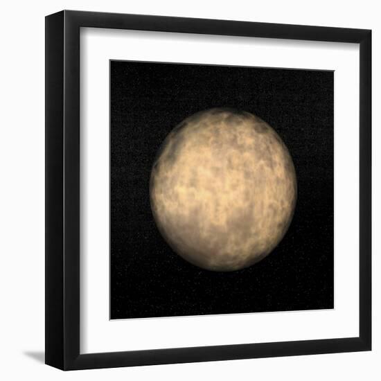 Spherical Yellow Nebula in Deep Dark Sky-null-Framed Art Print