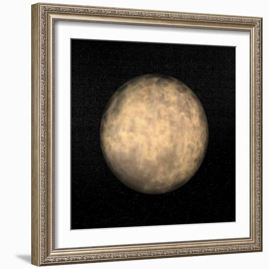 Spherical Yellow Nebula in Deep Dark Sky-null-Framed Art Print