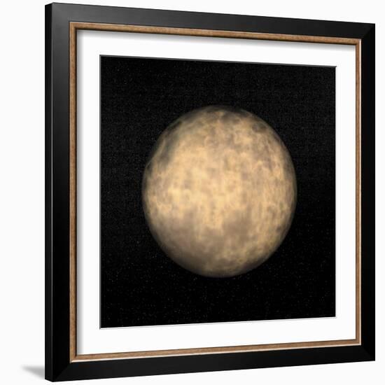 Spherical Yellow Nebula in Deep Dark Sky-null-Framed Art Print