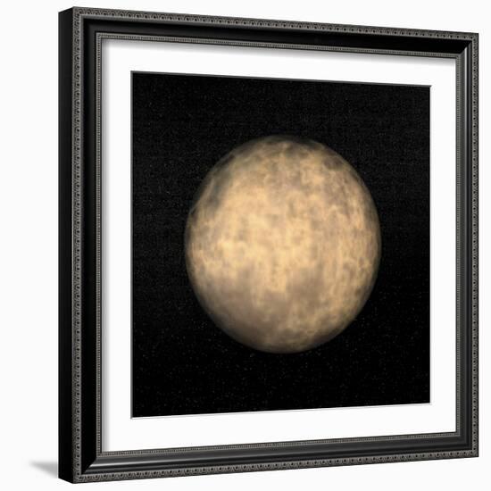 Spherical Yellow Nebula in Deep Dark Sky-null-Framed Art Print