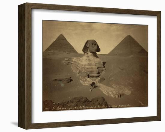 Sphinx and Giza Pyramids, 19th Century-Science Source-Framed Giclee Print