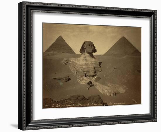 Sphinx and Giza Pyramids, 19th Century-Science Source-Framed Giclee Print