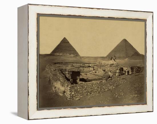 Sphinx and Giza Pyramids, 19th Century-Science Source-Framed Premier Image Canvas