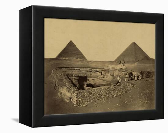 Sphinx and Giza Pyramids, 19th Century-Science Source-Framed Premier Image Canvas