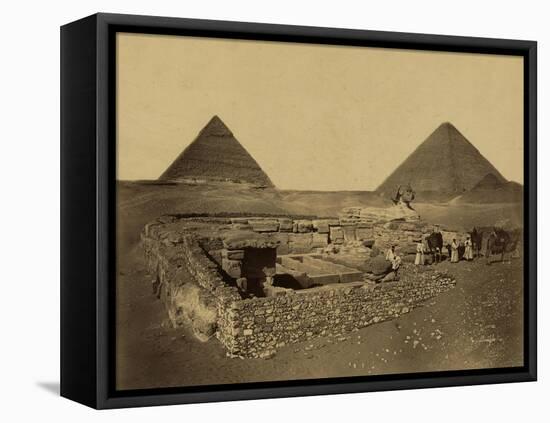 Sphinx and Giza Pyramids, 19th Century-Science Source-Framed Premier Image Canvas