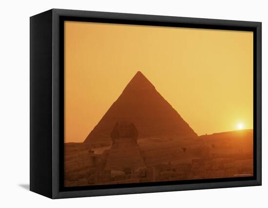 Sphinx and Kefren (Chephren) Pyramid, Giza, Unesco World Heritage Site, Cairo, Egypt-Nico Tondini-Framed Premier Image Canvas