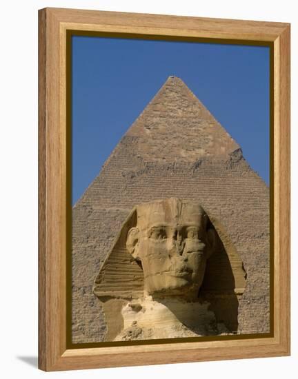 Sphinx and Khafre Pyramid, 4th Dynasty, Giza, Egypt-Kenneth Garrett-Framed Premier Image Canvas