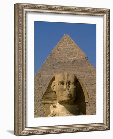 Sphinx and Khafre Pyramid, 4th Dynasty, Giza, Egypt-Kenneth Garrett-Framed Photographic Print