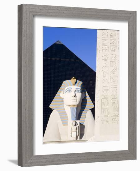 Sphinx and Obelisk Outside the Luxor Casino, Las Vegas, Nevada, USA-Richard Cummins-Framed Photographic Print