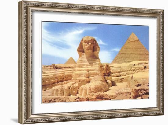 Sphinx and Pyramid, Egypt-null-Framed Premium Giclee Print