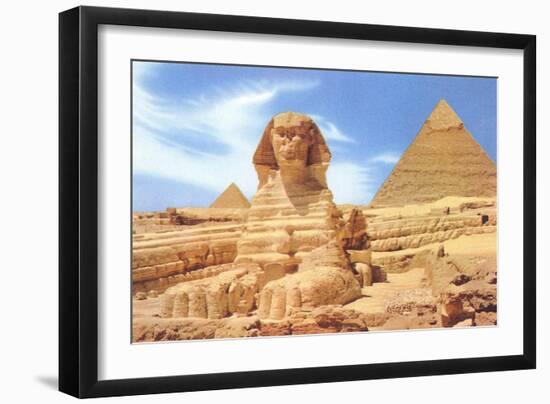 Sphinx and Pyramid, Egypt-null-Framed Premium Giclee Print
