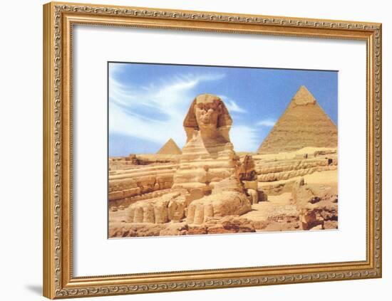 Sphinx and Pyramid, Egypt-null-Framed Art Print