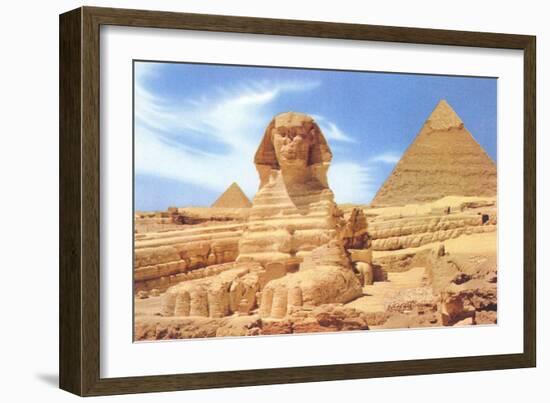 Sphinx and Pyramid, Egypt-null-Framed Art Print