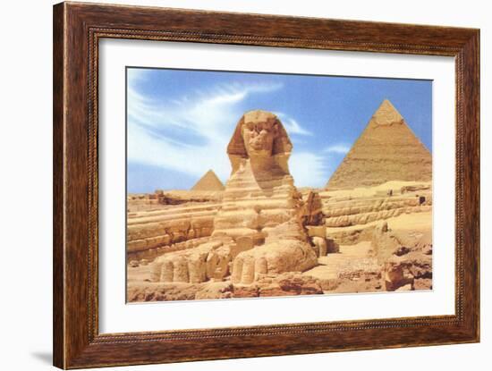 Sphinx and Pyramid, Egypt-null-Framed Art Print