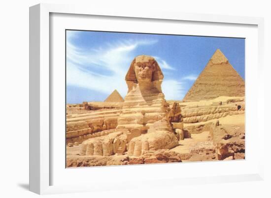 Sphinx and Pyramid, Egypt-null-Framed Art Print