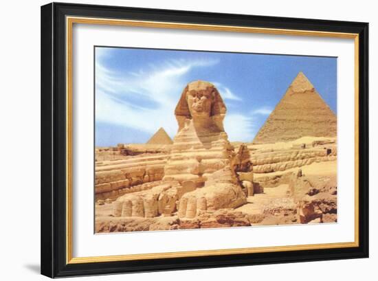 Sphinx and Pyramid, Egypt-null-Framed Art Print