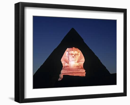 Sphinx and Pyramid, Giza, Cairo, Egypt-Gavin Hellier-Framed Photographic Print