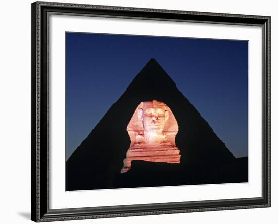 Sphinx and Pyramid, Giza, Cairo, Egypt-Gavin Hellier-Framed Photographic Print