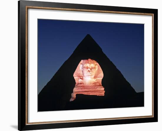 Sphinx and Pyramid, Giza, Cairo, Egypt-Gavin Hellier-Framed Photographic Print