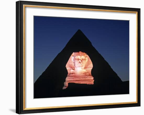 Sphinx and Pyramid, Giza, Cairo, Egypt-Gavin Hellier-Framed Photographic Print