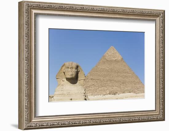 Sphinx and Pyramid of Chephren, the Giza Pyramids, Giza, Egypt, North Africa, Africa-Richard Maschmeyer-Framed Photographic Print