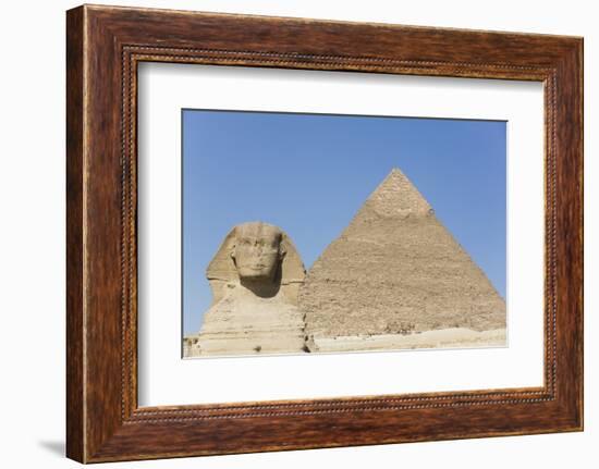 Sphinx and Pyramid of Chephren, the Giza Pyramids, Giza, Egypt, North Africa, Africa-Richard Maschmeyer-Framed Photographic Print