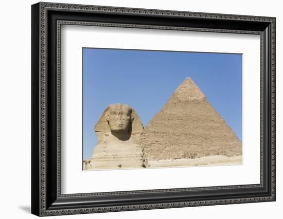 Sphinx and Pyramid of Chephren, the Giza Pyramids, Giza, Egypt, North Africa, Africa-Richard Maschmeyer-Framed Photographic Print