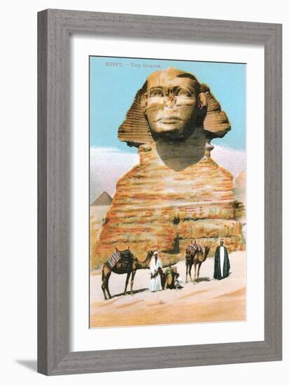 Sphinx, Camels Bedouin-null-Framed Art Print