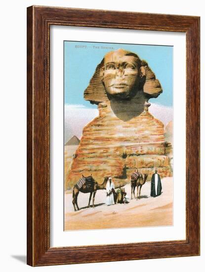 Sphinx, Camels Bedouin-null-Framed Art Print