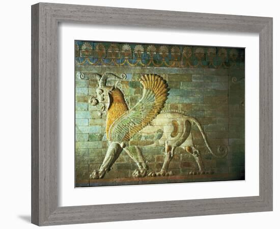 Sphinx, Detail from a Frieze, Mesopotamian, circa 500 BC-null-Framed Giclee Print