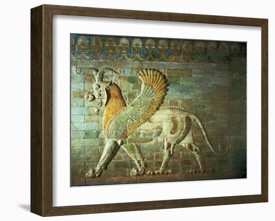 Sphinx, Detail from a Frieze, Mesopotamian, circa 500 BC-null-Framed Giclee Print