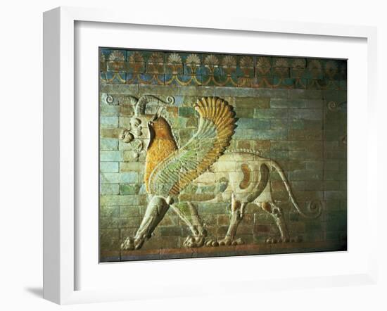 Sphinx, Detail from a Frieze, Mesopotamian, circa 500 BC-null-Framed Giclee Print