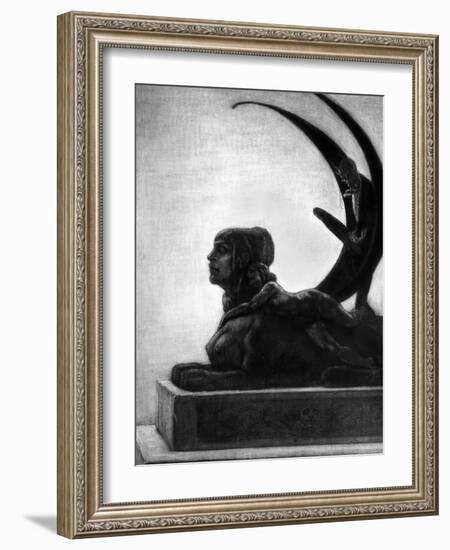 Sphinx, Illustration from "Les Diaboliques" by Jules Amedee Barbey D'Aurevilly 1874-Felicien Rops-Framed Giclee Print