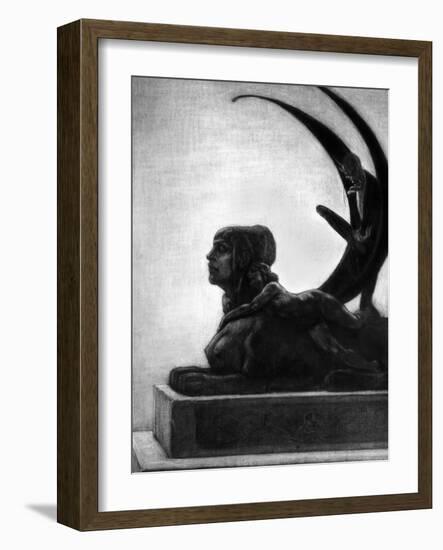 Sphinx, Illustration from "Les Diaboliques" by Jules Amedee Barbey D'Aurevilly 1874-Felicien Rops-Framed Giclee Print