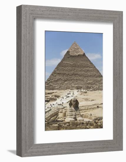 Sphinx in Foreground and Pyramid of Chephren, the Giza Pyramids, Giza, Egypt, North Africa, Africa-Richard Maschmeyer-Framed Photographic Print